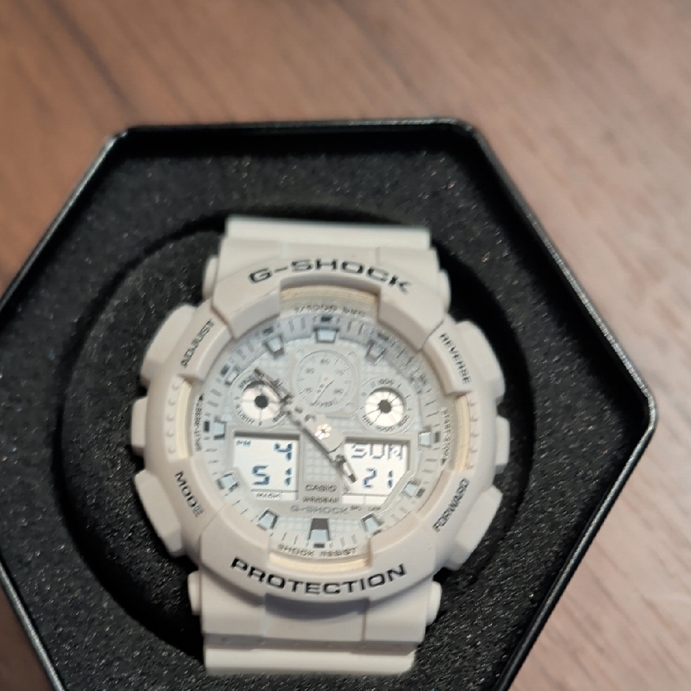 G-Shock White Watch With Silver Fa